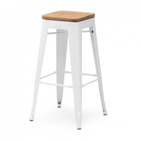 Scaune de bar pentru exterior - Scaun inalt de bar din metal stivuibil TOLIX STOOL STYLE WOOD