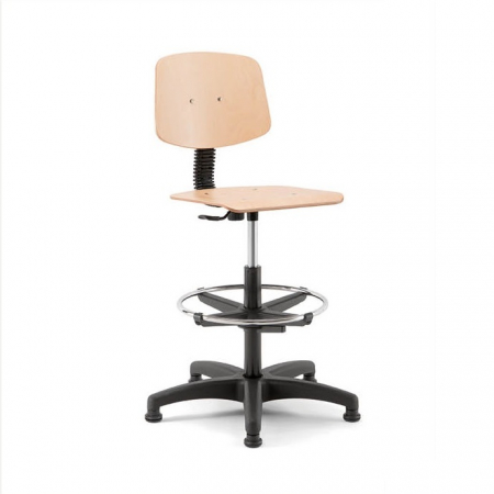 Scaun laborator - Scaun laborator din lemn stratificat cu mecanism de contact permanent WOODY CP 05