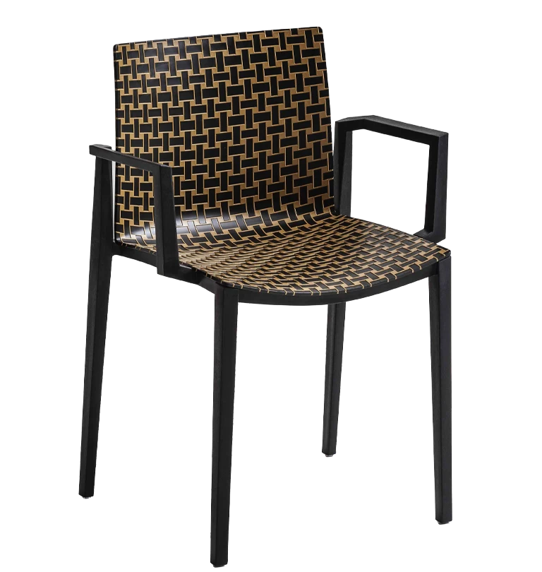 Scaune plastic - Scaun cu brate stivuibil de exterior in stil contemporan - CLIPPERTON BLEND B