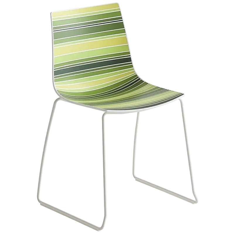 Scaune de terasa din metal - Scaun cu cadru tip sanie si scoica din tehnopolimer - COLORFIVE S