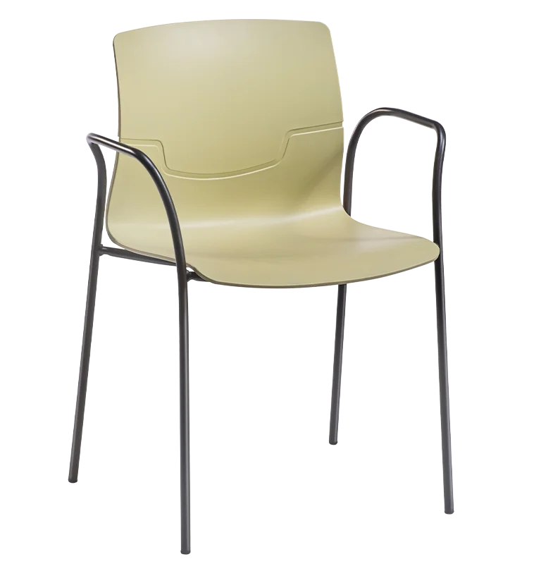 Scaune de terasa din metal - Scaun cu brate cu scoica din plastic si cadru metalic - SLOT TB