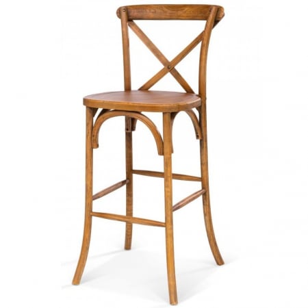Scaune de bar lemn - Scaune de bar din lemn cu spatar incrucisat CROSSBACK BAR