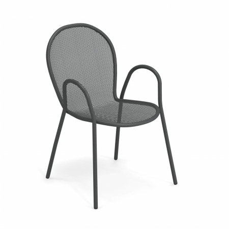 Scaune de terasa din metal - Scaune exterior metalice cu brate RONDA