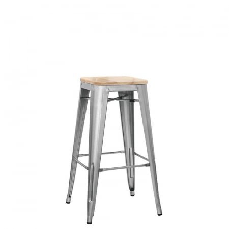 Scaune de bar metal - Scaune inalte de bar cu sezut lemn TOLIX MC012TZW