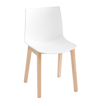 Scaune plastic - Scaun modern cu cadrul din lemn masiv si scoica din palstic - KANVAS BL