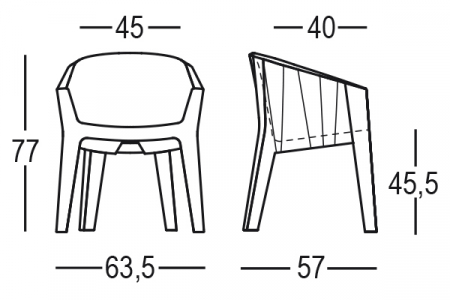 Demifotoliu de terasa pentru restaurant - FROZEN CHAIR [1]