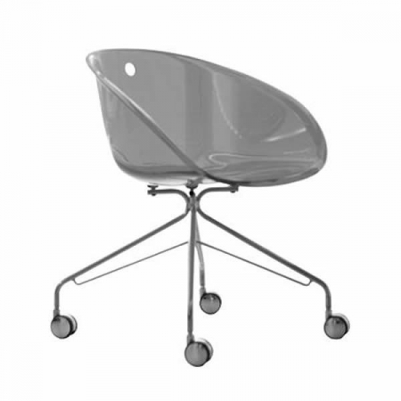 Scaun sala de asteptare - Scaun vizitator cu roti si scoica din plastic - GLISS 968