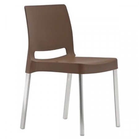 Scaun fast food cu scoica din plastic si cadrul din aluminiu - JOI 870 [2]
