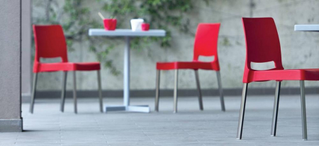 Scaun fast food cu scoica din plastic si cadrul din aluminiu - JOI 870 [8]