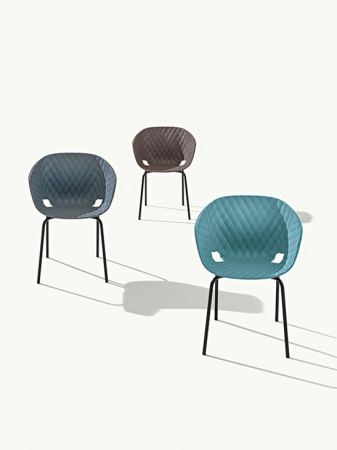 Scaune pentru exterior scoica din plastic cadru metalic stivuibile UNI-KA 594 [4]