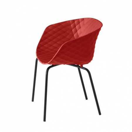 Scaune pentru exterior scoica din plastic cadru metalic stivuibile UNI-KA 594 [1]