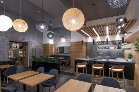 Scaune tapitate inalte de bar cadru lemn fag MERANO [5]