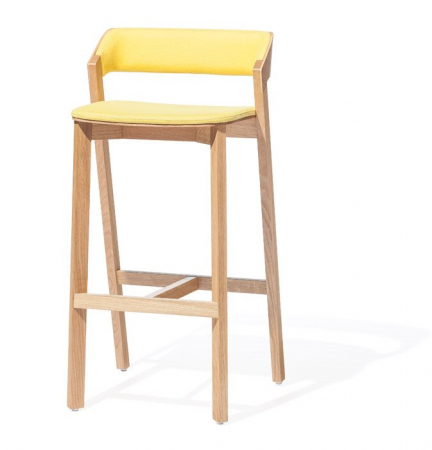 Scaune de bar lemn - Scaune tapitate inalte de bar cadru lemn fag MERANO