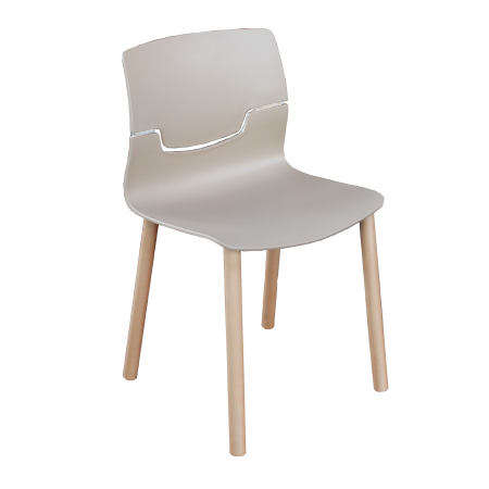 Scaune plastic - Scaun pentru trafic intens cu picioare din lemn si scoica din plastic - SLOT BL