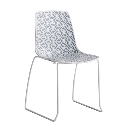 Scaune de terasa din metal - Scaun de terasa cu cadrul tip sanie pentru HoReCa - ALHAMBRA S