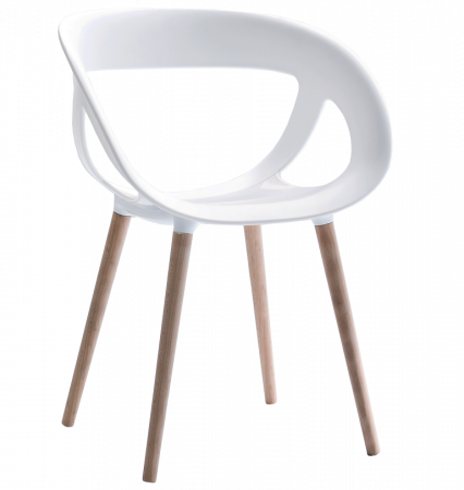 Scaune plastic - Scaun moden minimalist cu picioare din lemn pentru HoReCa - MOEMA BL