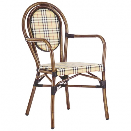 Scaune cofetarie - Scaune terasa/outdoor aluminiu cu impletirura rattan si brate RS 1162