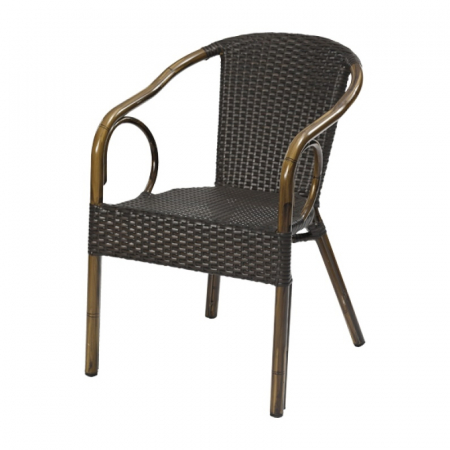 Scaune fast food - Scaune terasa /outdoor cadru aluminiu si tehno-ratan CERES MOCCA