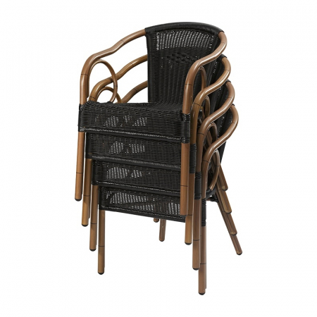 Scaune terasa/outdoor cadru aluminiu tehno-ratan MARINO BLACK [4]