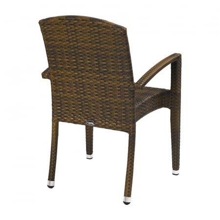 Scaune terasa / outdoor cu brate cadru impletit tehno-rattan TITAN BURNED [1]