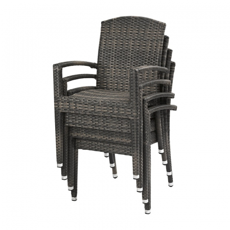Scaune terasa / outdoor cu brate cadru impletit tehno-rattan TITAN ROCA [5]