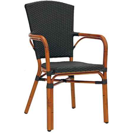 Scaune de terasa din metal - Scaun de terasa cu brate si cadru metalic pentru bistro - RS 719
