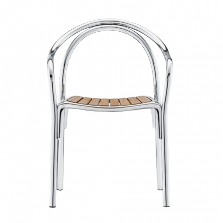 Scaune terasa cadru din aluminiu sezut din lemn outdoor SOUL 3746 [1]