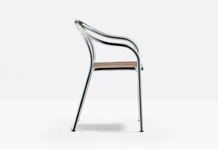 Scaune terasa cadru din aluminiu sezut din lemn outdoor SOUL 3746 [4]