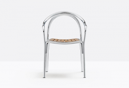 Scaune terasa cadru din aluminiu sezut din lemn outdoor SOUL 3746 [5]