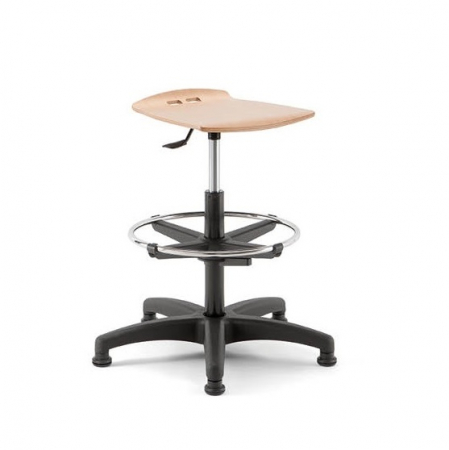 Scaun laborator - Scaune uz industrial sezut din lemn stratificat reglabil pe inaltime cu lame fixe BOW 03 PG