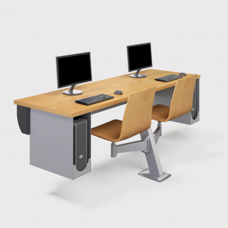 Mobilier biblioteci - Set pupitru cu 2 locuri pentru biblioteca sau sala de informatica - E-LEARNING 2