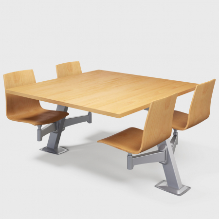 Mobilier biblioteci - Set pupitru cu 4 locuri pentru biblioteci - LIBRARY 4