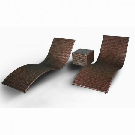 Sezlonguri din metal - Set sezlonguri masa terasa/outdoor tehno-rattan SUCCESSO