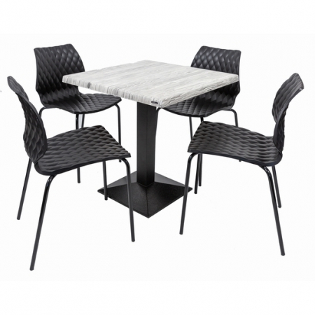 Mese si scaune terasa - Set terasa outdoor masa CARDIFF URBAN SPRUCE 70x70 cu scaune UNI 550