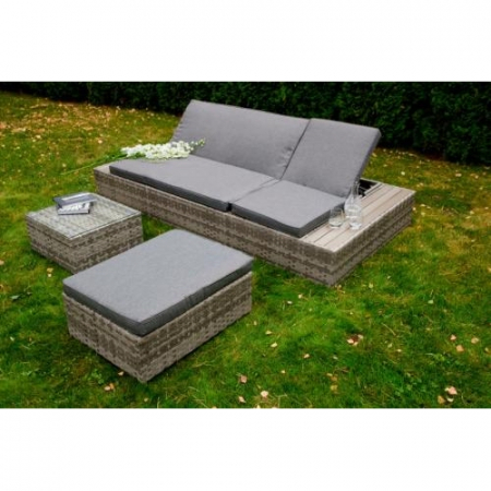 Sezlonguri din metal - Set terasa/outdoor tehno-rattan DIABOLICO
