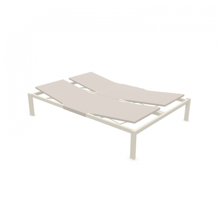 Sezlong dublu pentru plaja, cadru metalic si design minimalist SHINE
