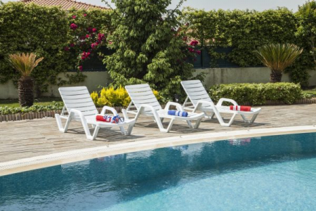 Sezlong plaja / piscina plastic polipropilena MARIS cu roti ascunse [7]