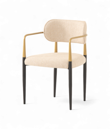 Scaune lemn masiv - Scaun elegant cu brate metalice si cadru din lemn - SKY