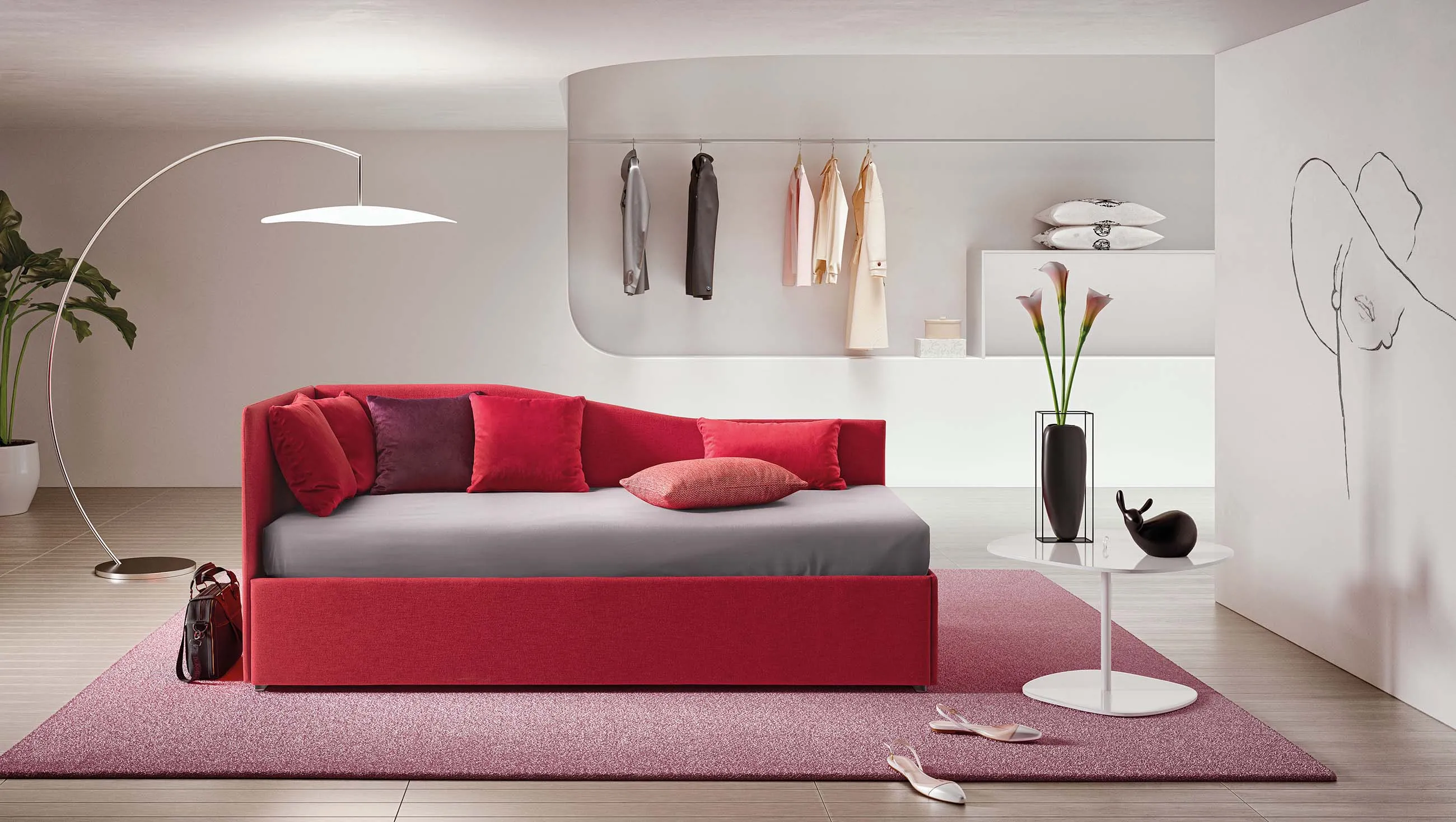Paturi hoteliere - Pat cu tablie si pat suplimentar incorporat pentru hotel - Solanum