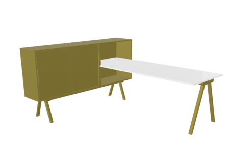 Statie de lucru compus din birou si dulapior WORKSTATION 180 [1]