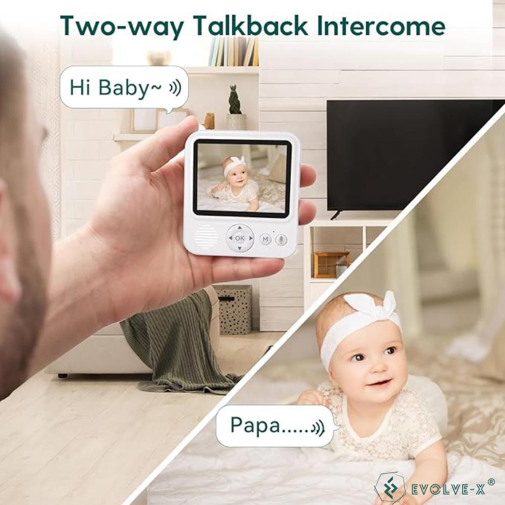 Baby Monitor wireless Evolve-x®, Monitorizare video si audio pentru bebelusi, Ecran HD 2.8 Inch, Senzor temperatura, Audio bidirectional, Vedere nocturna, Notificare hranire, Detectie Plans, 8 cantece [5]