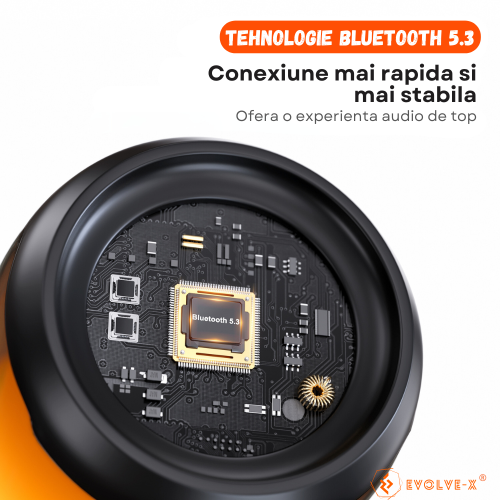 Boxa portabila Evolve-x® QERE Pulse, Lumini RGB 360°si efect de flacara, Bluetooth 5.3, Rezistenta la apa IPX5, Slot USB si card MicroSD, acumulator 3600 mAh, Negru [7]