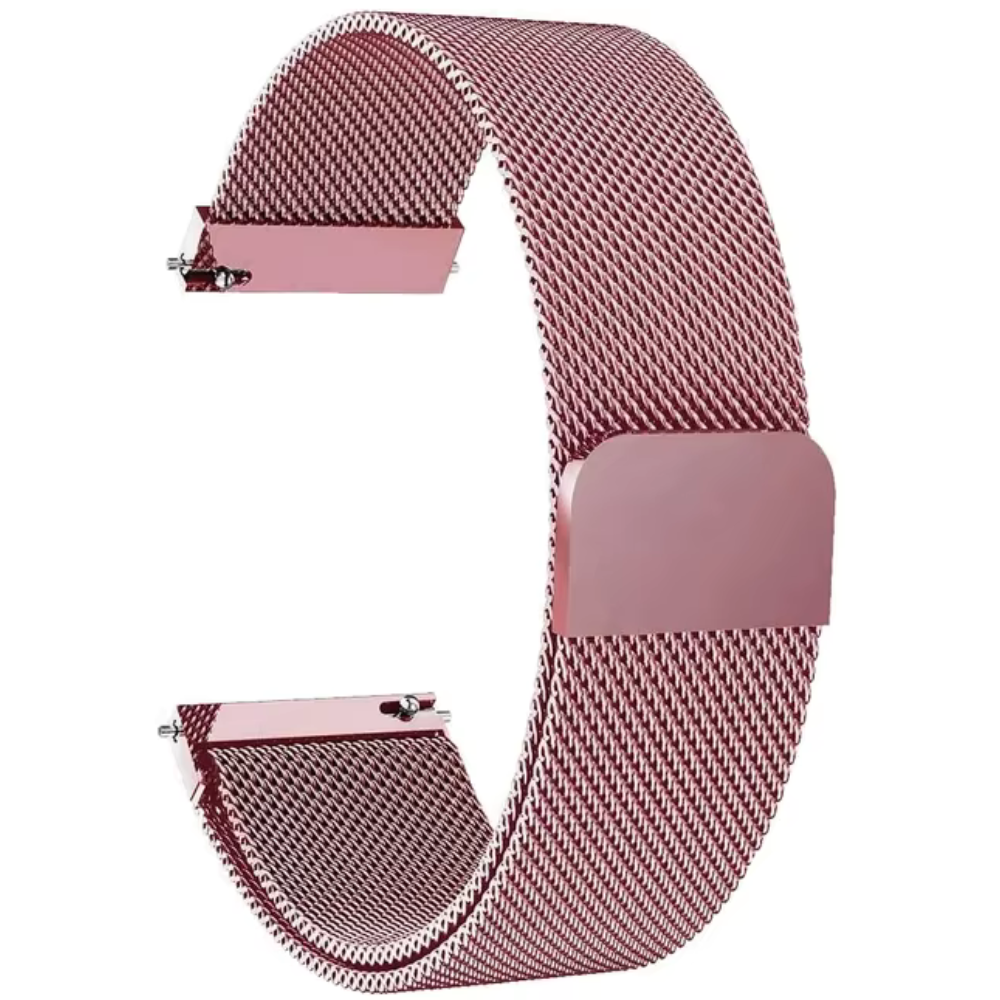 Bratara smartwatch Evolve-x® Milanese loop din otel inoxidabil, 22mm, sistem Quick release, roz [1]