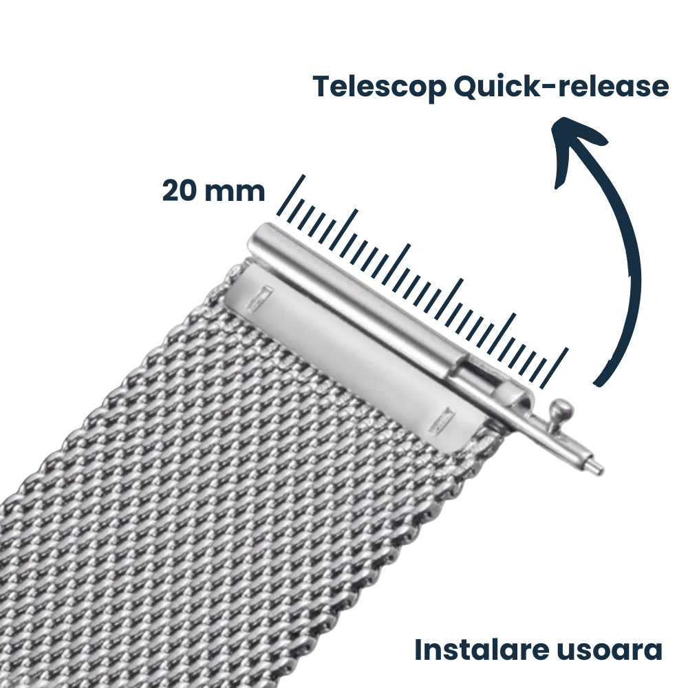 Bratara smartwatch Milanese loop din otel inoxidabil, 20mm [3]