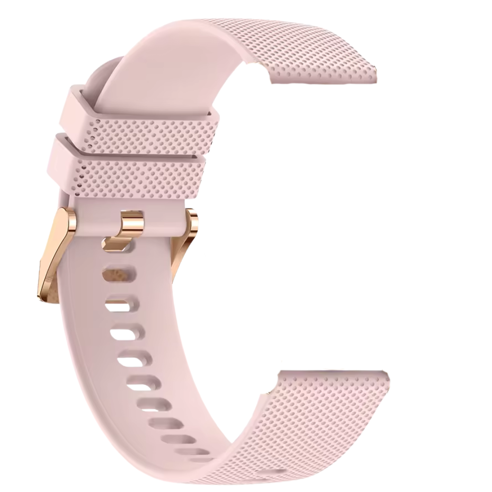 Curea smartwatch din silicon, 20mm, sistem Quick release, catarama auriu, roz [2]