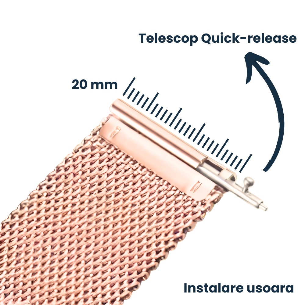 Bratara smartwatch Milanese loop din otel inoxidabil, 20mm [3]
