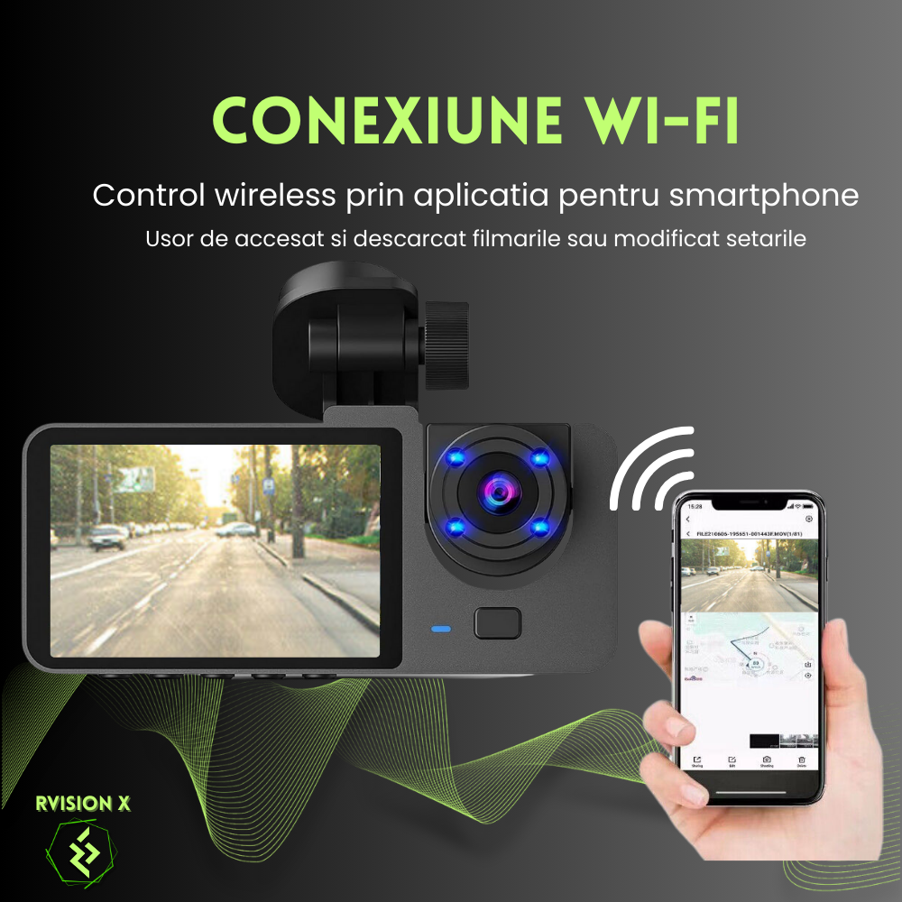 Camera Auto tripla DVR Evolve-x® RVision X1 [9]