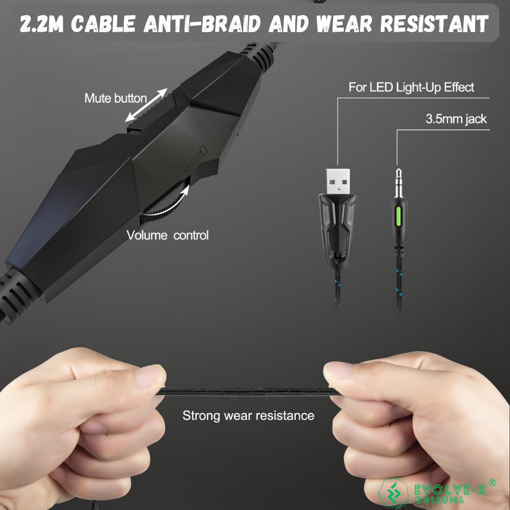 Casti gaming profesionale Evolve-x® Onikuma K19, microfon reglabil, anulare zgomot fundal, perne cu spuma de memorie, sistem Surround 7.1 HD, Lumina LED RGB, Pentru PC, Play Station, Xbox, Nintendo, D [7]