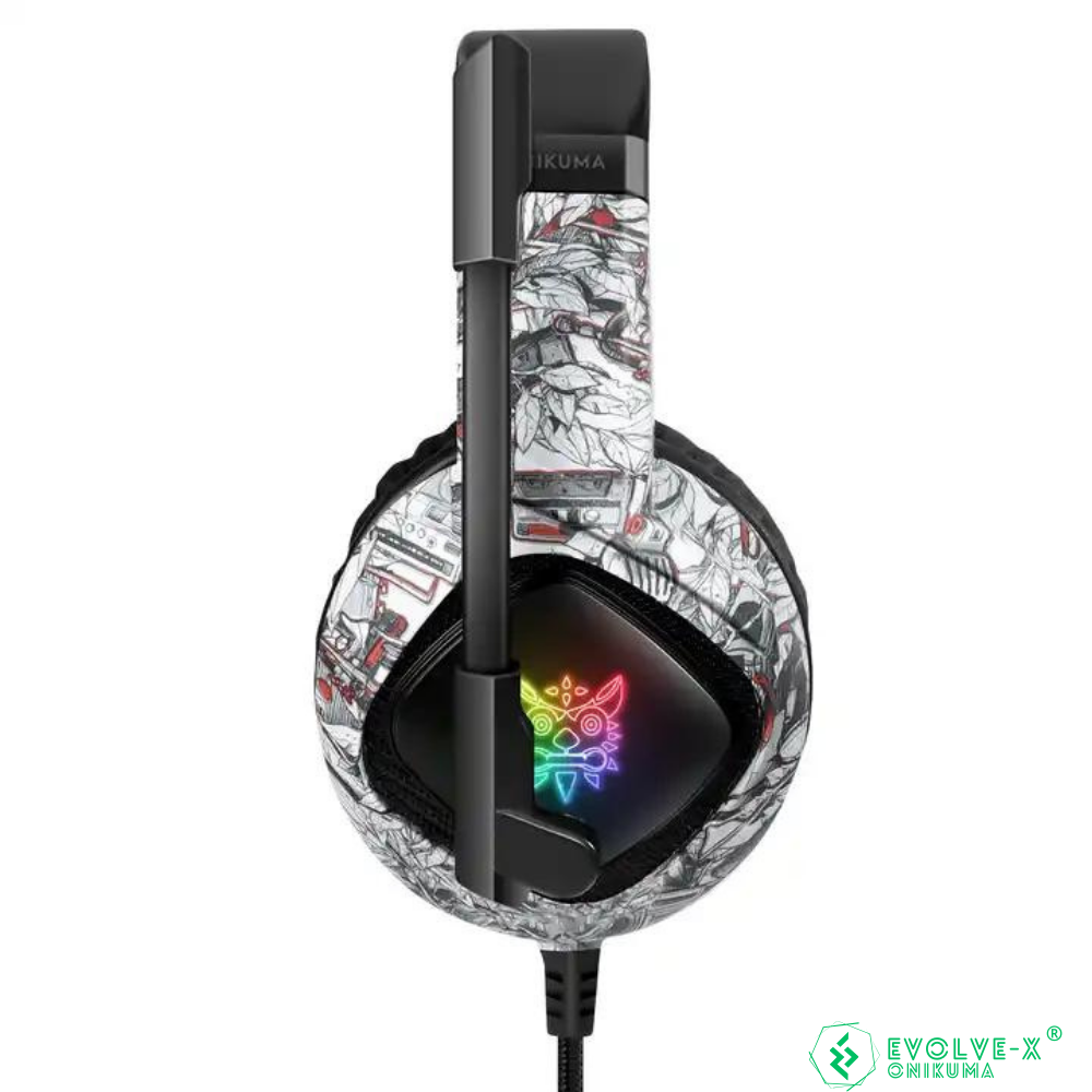 Casti gaming profesionale Evolve-x® Onikuma K19, microfon reglabil, anulare zgomot fundal, perne cu spuma de memorie, sistem Surround 7.1 HD, Lumina LED RGB, Pentru PC, Play Station, Xbox, Nintendo, D [2]