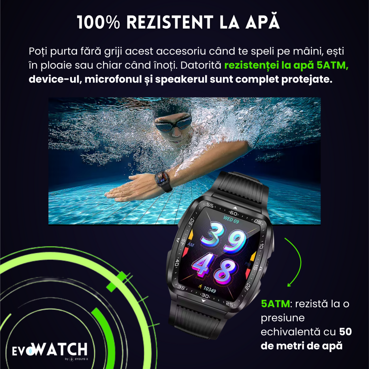 Ceas Smartwatch Evolve-X GO 3 Outdoor, Multifunctional, Rezistenta la apa 5ATM [5]